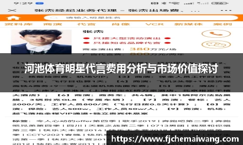 河池体育明星代言费用分析与市场价值探讨